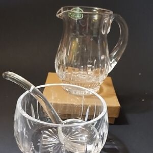 Elegant Glass Pitcher and Bowl Set
